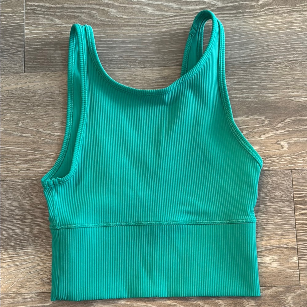 Green Ribbed Tank Top